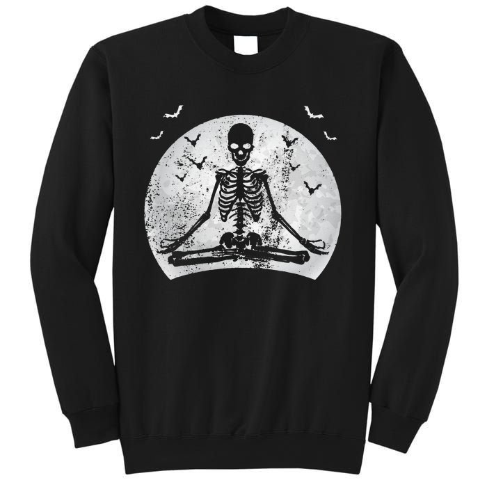 Meditating Skeleton Yoga Lover Halloween Moon Costume Sweatshirt