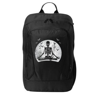 Meditating Skeleton Yoga Lover Halloween Moon Costume City Backpack