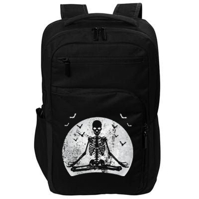 Meditating Skeleton Yoga Lover Halloween Moon Costume Impact Tech Backpack