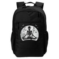 Meditating Skeleton Yoga Lover Halloween Moon Costume Daily Commute Backpack