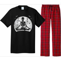 Meditating Skeleton Yoga Lover Halloween Moon Costume Pajama Set