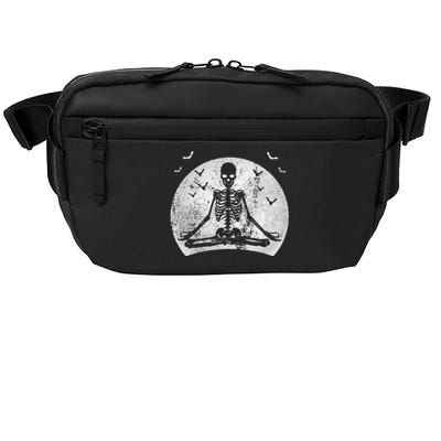 Meditating Skeleton Yoga Lover Halloween Moon Costume Crossbody Pack