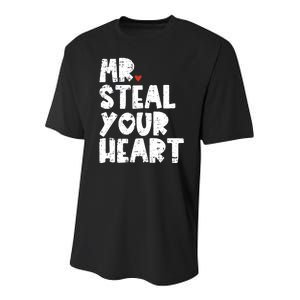 Mr Steal Your Heart Valentines Day Vday Youth Performance Sprint T-Shirt