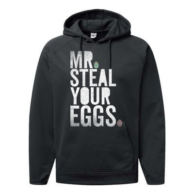 Mr Steal Your Eggs Funny Easter Matching Family Performance Fleece Hoodie