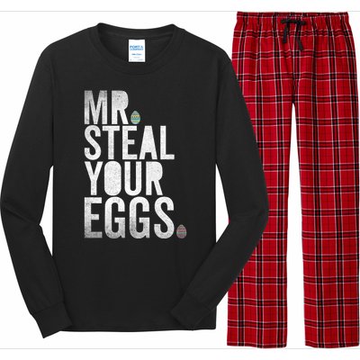 Mr Steal Your Eggs Funny Easter Matching Family Long Sleeve Pajama Set