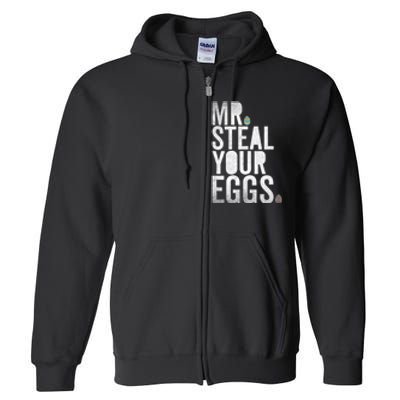 Mr Steal Your Eggs Funny Easter Matching Family Full Zip Hoodie