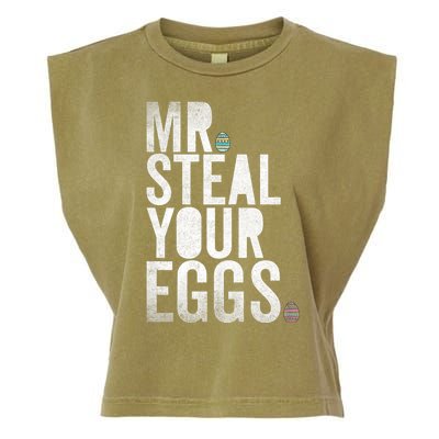 Mr Steal Your Eggs Funny Easter Matching Family Garment-Dyed Women's Muscle Tee