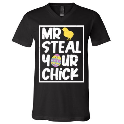 Mr Steal Your Chick Funny Chicken Egg V-Neck T-Shirt