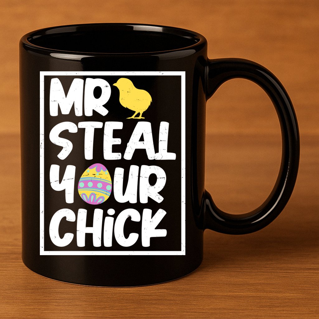 Mr Steal Your Chick Funny Chicken Egg 11oz C Handle Ceramic Mug