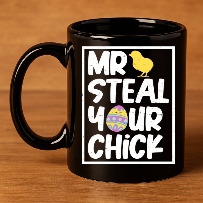 Mr Steal Your Chick Funny Chicken Egg 11oz C Handle Ceramic Mug