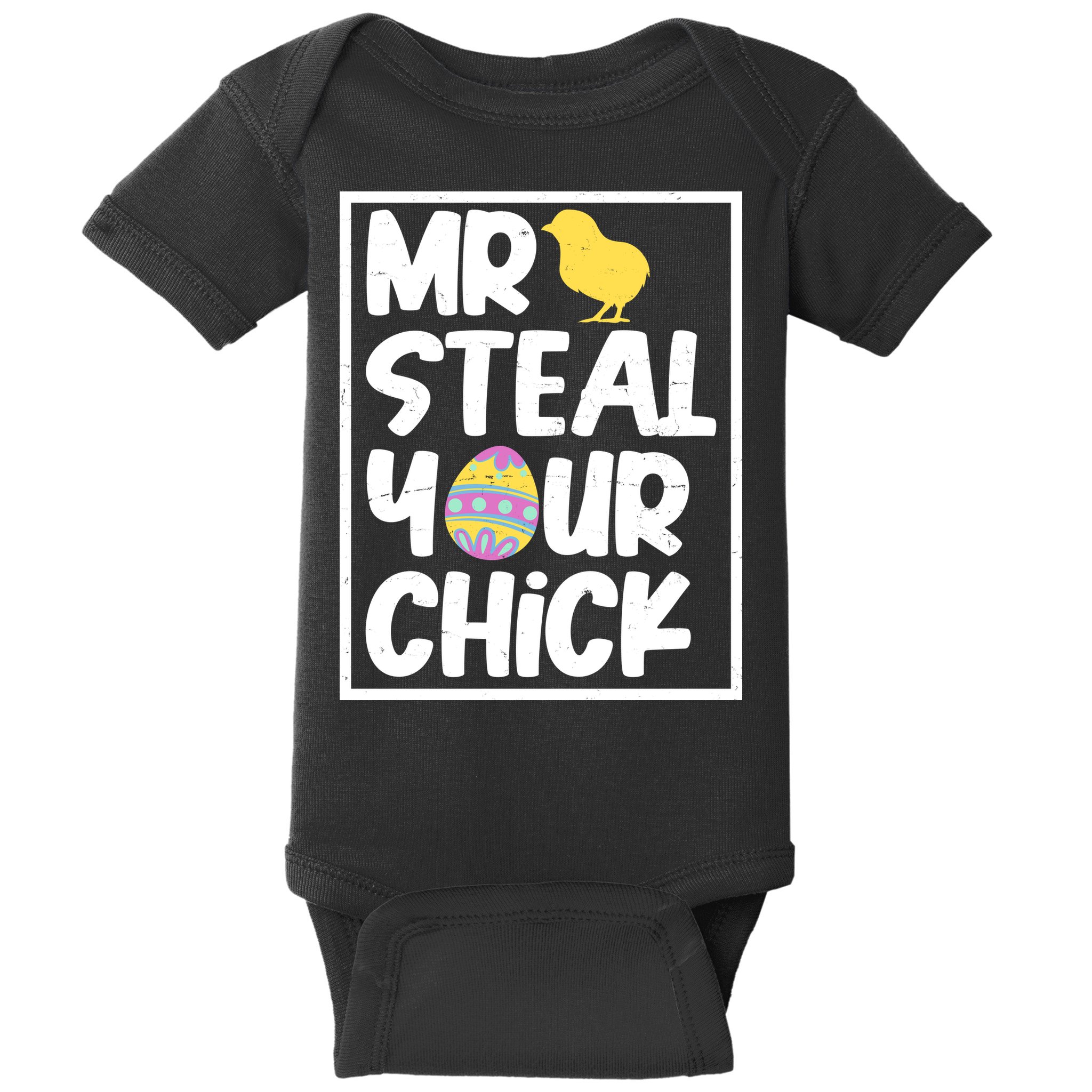 Mr Steal Your Chick Funny Chicken Egg Baby Bodysuit