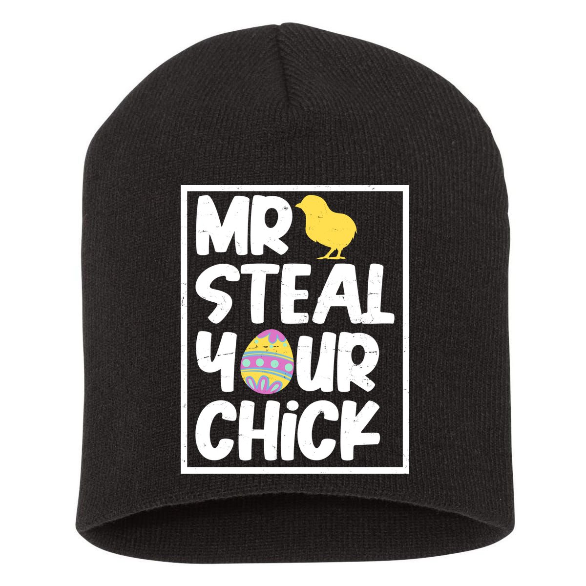 Mr Steal Your Chick Funny Chicken Egg Short Acrylic Beanie