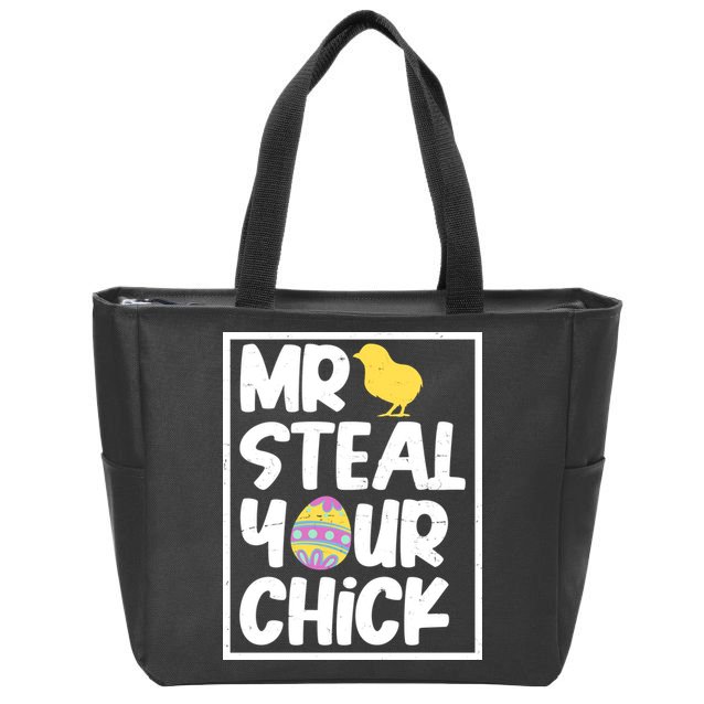 Mr Steal Your Chick Funny Chicken Egg Zip Tote Bag