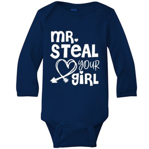 Mr Steal Your Girl Hearts Boy Son Brother Fun Valentines Day Baby Long Sleeve Bodysuit