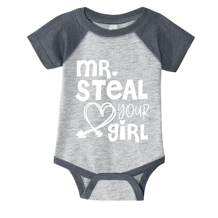 Mr Steal Your Girl Hearts Boy Son Brother Fun Valentines Day Infant Baby Jersey Bodysuit