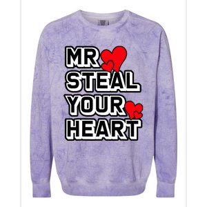 Mr Steal Your Heart Valentines Day Funny V Day Boy Colorblast Crewneck Sweatshirt