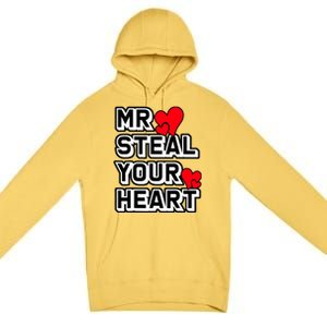 Mr Steal Your Heart Valentines Day Funny V Day Boy Premium Pullover Hoodie