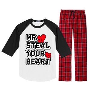 Mr Steal Your Heart Valentines Day Funny V Day Boy Raglan Sleeve Pajama Set