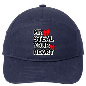 Mr Steal Your Heart Valentines Day Funny V Day Boy 7-Panel Snapback Hat