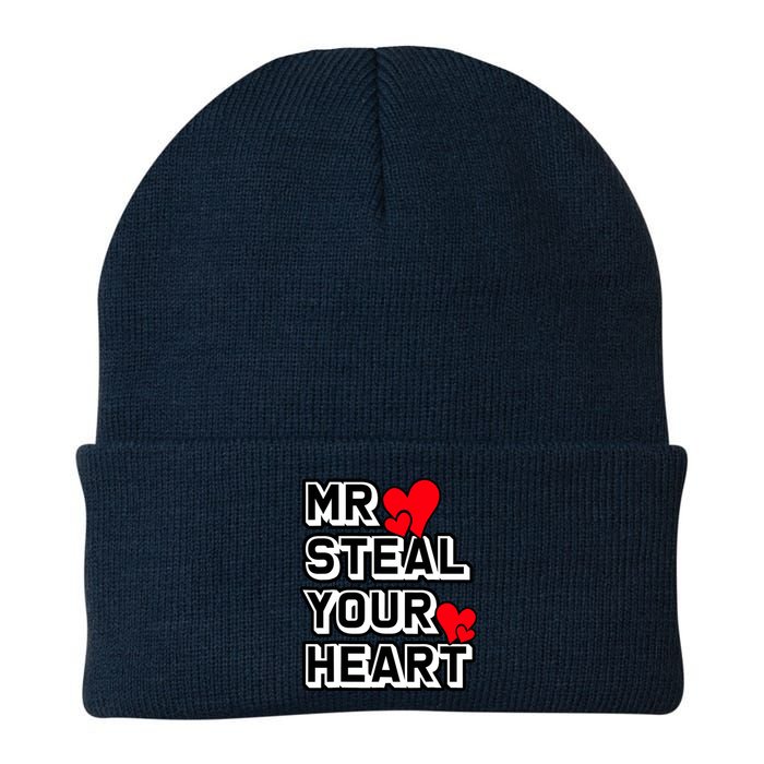 Mr Steal Your Heart Valentines Day Funny V Day Boy Knit Cap Winter Beanie