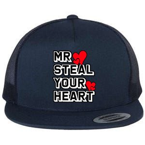 Mr Steal Your Heart Valentines Day Funny V Day Boy Flat Bill Trucker Hat