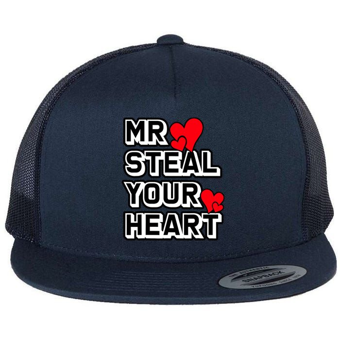 Mr Steal Your Heart Valentines Day Funny V Day Boy Flat Bill Trucker Hat