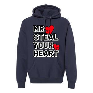 Mr Steal Your Heart Valentines Day Funny V Day Boy Premium Hoodie