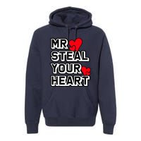 Mr Steal Your Heart Valentines Day Funny V Day Boy Premium Hoodie