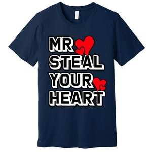 Mr Steal Your Heart Valentines Day Funny V Day Boy Premium T-Shirt