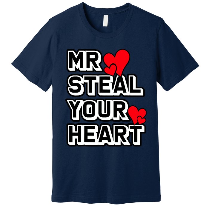 Mr Steal Your Heart Valentines Day Funny V Day Boy Premium T-Shirt