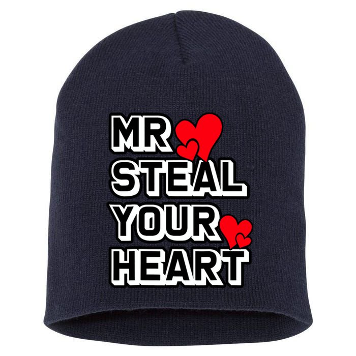 Mr Steal Your Heart Valentines Day Funny V Day Boy Short Acrylic Beanie