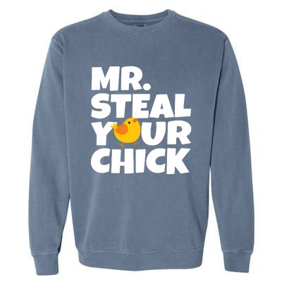 Mr Steal Your Chick Easter Chicken Egg Hunting Garment-Dyed Sweatshirt