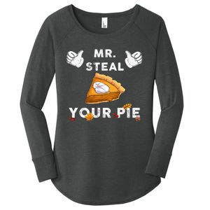 Mr Steal Your Pie Funny Thanksgiving Women's Perfect Tri Tunic Long Sleeve Shirt