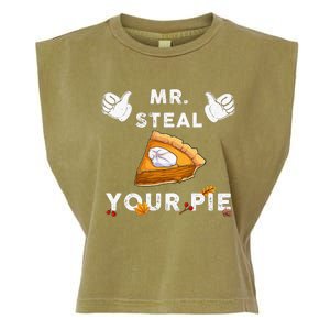 Mr Steal Your Pie Funny Thanksgiving Garment-Dyed Women's Muscle Tee