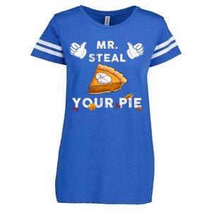 Mr Steal Your Pie Funny Thanksgiving Enza Ladies Jersey Football T-Shirt