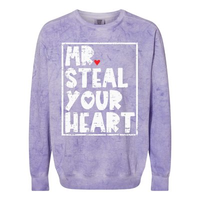 Mr Steal Your Heart Valentines Day Funny Vday Colorblast Crewneck Sweatshirt