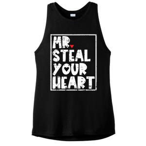 Mr Steal Your Heart Valentines Day Funny Vday Ladies PosiCharge Tri-Blend Wicking Tank