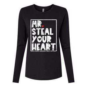 Mr Steal Your Heart Valentines Day Funny Vday Womens Cotton Relaxed Long Sleeve T-Shirt