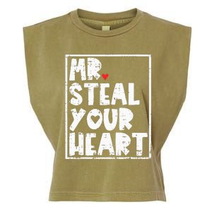 Mr Steal Your Heart Valentines Day Funny Vday Garment-Dyed Women's Muscle Tee