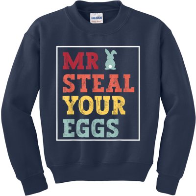 Mr Steal Your Eggs Easter Toddlers Funny Spring Humor Kids Sweatshirt