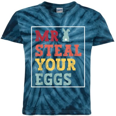 Mr Steal Your Eggs Easter Toddlers Funny Spring Humor Kids Tie-Dye T-Shirt