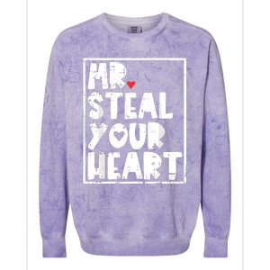 Mr Steal Your Heart Valentines Day Funny Colorblast Crewneck Sweatshirt