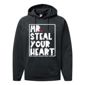 Mr Steal Your Heart Valentines Day Funny Performance Fleece Hoodie