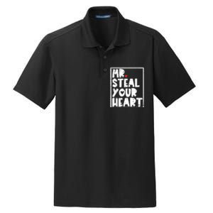 Mr Steal Your Heart Valentines Day Funny Dry Zone Grid Polo