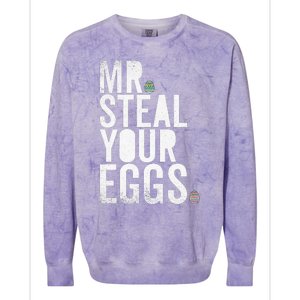 Mr Steal Your Eggs Funny Easter Matching Family Colorblast Crewneck Sweatshirt