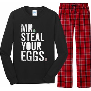 Mr Steal Your Eggs Funny Easter Matching Family Long Sleeve Pajama Set