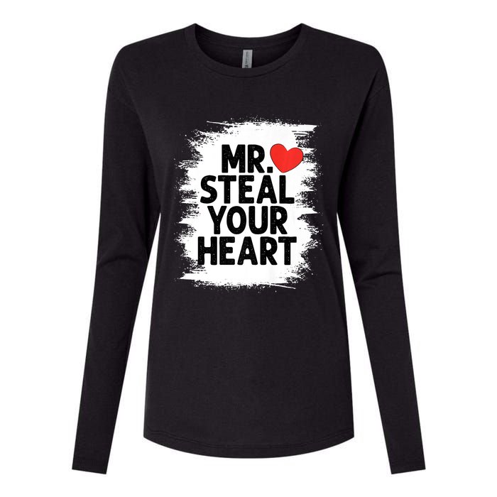 Mr Steal Your Heart Valentines Day Funny Love Womens Cotton Relaxed Long Sleeve T-Shirt