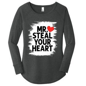 Mr Steal Your Heart Valentines Day Funny Love Women's Perfect Tri Tunic Long Sleeve Shirt