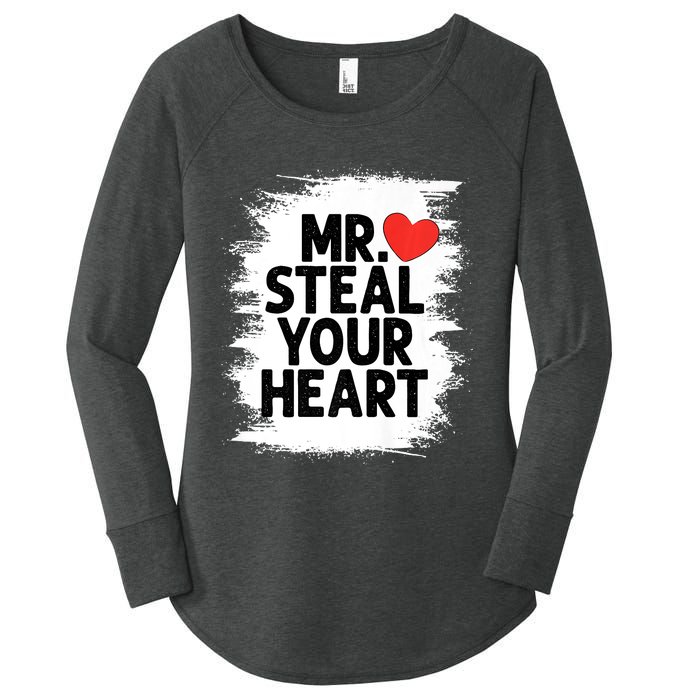 Mr Steal Your Heart Valentines Day Funny Love Women's Perfect Tri Tunic Long Sleeve Shirt