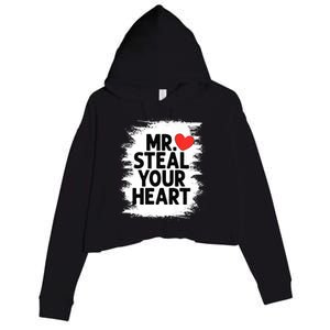 Mr Steal Your Heart Valentines Day Funny Love Crop Fleece Hoodie